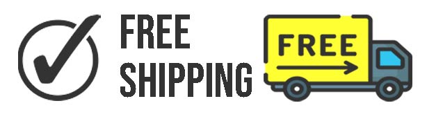 A tick box and yellow truck with free shipping text